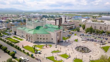 Rusya, Ulan-Ude-03 Ağustos 2018: SSCB G. Ts. Tsydynzhapov, dron gelen halk sanatçısı sonra Buryat Devlet Akademik Opera ve Bale Tiyatrosu adlı  