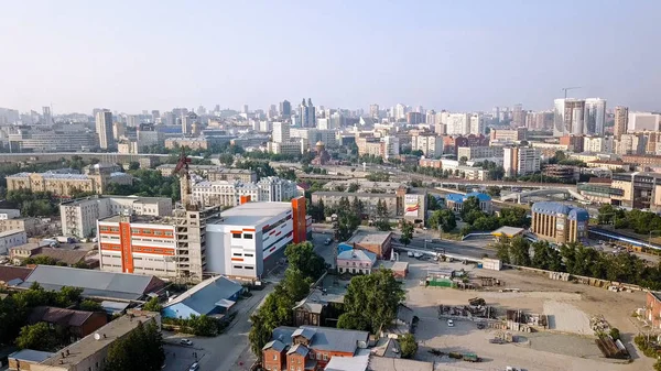 Rússia Novosibirsk Julho 2018 Primeira Ponte Ferroviária Novosibirsk Panorama Cidade — Fotografia de Stock