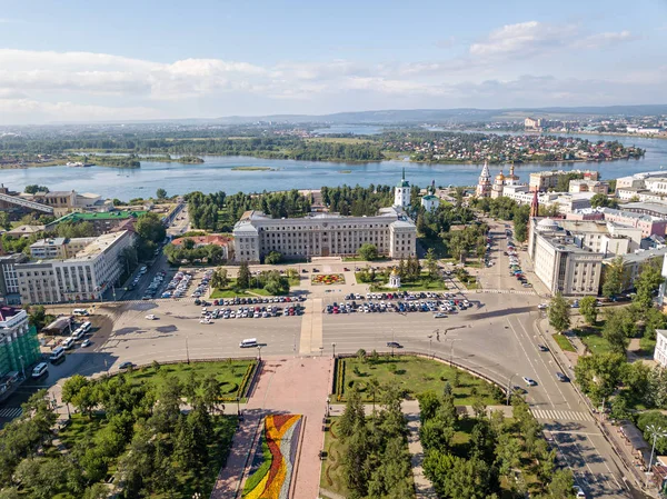 ロシア イルクーツク国際空港 2018 イルクーツク州 Spelransky 伯爵の領域の管理 航空写真 — ストック写真