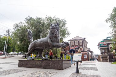 Rusya, Irkutsk - 25 Temmuz 2018: Heykel 