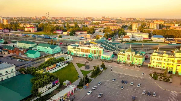 Rusland Omsk Juli 2018 Het Centraal Station Van Stad Omsk — Stockfoto