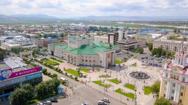 Rusya, Ulan-Ude-03 Ağustos 2018: SSCB G. Ts. Tsydynzhapov, dron gelen halk sanatçısı sonra Buryat Devlet Akademik Opera ve Bale Tiyatrosu adlı  
