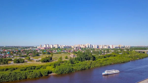 Russia Tyumen July 2018 Panoramic View City Tyumen Quay River — Stock Photo, Image