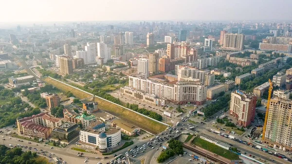 Rusland Novosibirsk Juli 2018 Panorama Van Stad Van Novosibirsk Weergave — Stockfoto