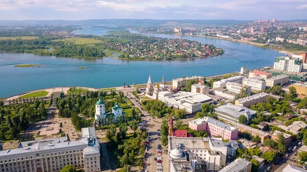 Russie Irkoutsk Bâtiment Gouvernement Région Irkoutsk Région Comte Speransky Dron — Photo