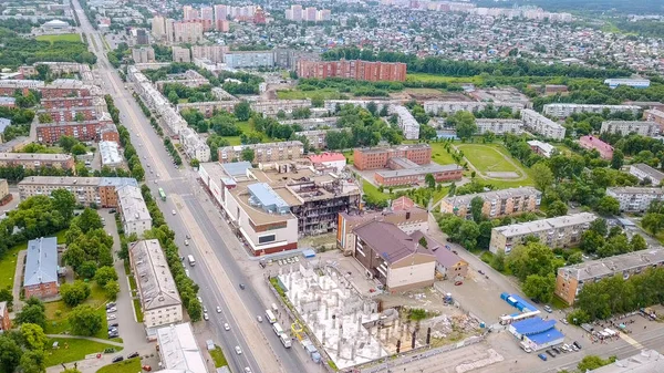 Перегляд Після Пожежі Кемерово Росія Від Dron — стокове фото