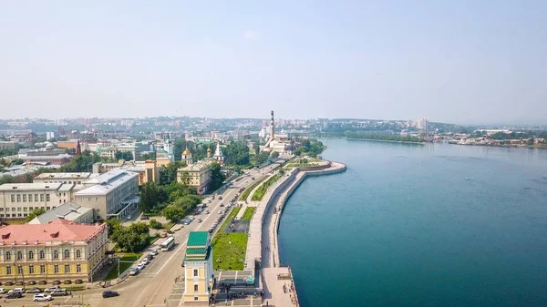 Russland Irkutsk Moskauer Tor Wahrzeichen Ufer Des Angara Flusses Von — Stockfoto