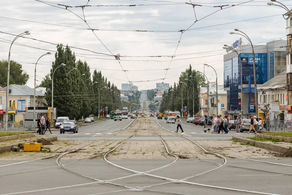 Russland Kemerowo Juli 2018 Blick Auf Die Lenin Allee Vom — Stockfoto