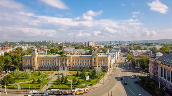 Rosja Irkuck Lipca 2018 Vostsibugol Prace Budowlane Przedsiębiorstwa Przemysłu Plac — Zdjęcie stockowe