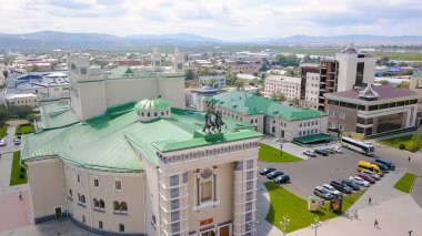 Rusya, Ulan-Ude-03 Ağustos 2018: SSCB G. Ts. Tsydynzhapov, dron gelen halk sanatçısı sonra Buryat Devlet Akademik Opera ve Bale Tiyatrosu adlı  