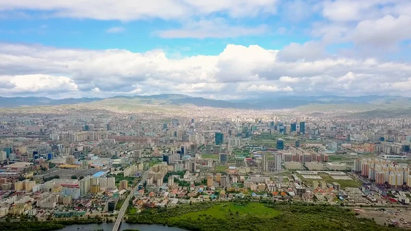 Mongolië Ulaanbaatar Panorama Van Stad Van Een Oog Van Vogel — Stockfoto