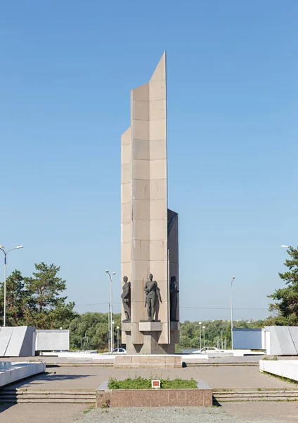 Ryssland Omsk Juli 2018 Minnesmärke Ära Till Hjältarna War Memorial — Stockfoto