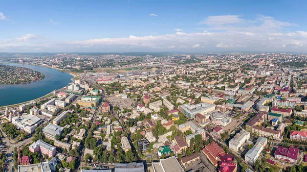 Russia Irkutsk July 2018 Panoramic View City Irkutsk Air Aerial — Stock Photo, Image