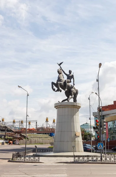 Rusia Ulan Ude Agosto 2018 Juventud Buriatia Monumento Escultura — Foto de Stock