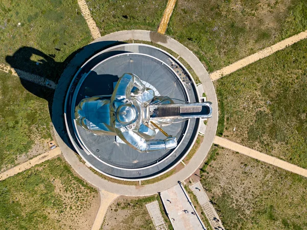 Estatua Ecuestre Genghis Khan Tiempo Soleado Mongolia Ulán Bator Fotografía — Foto de Stock