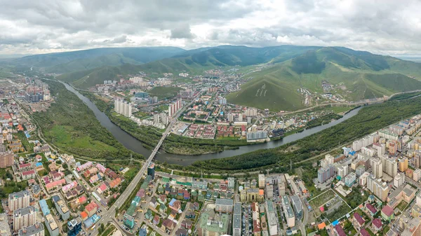 Mongolië Ulaanbaatar Panarama Hoofdstad Van Mongolië Stad Van Ulaanbaatar Luchtfotografie — Stockfoto