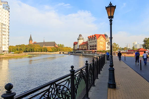 Russia Kaliningrad September 2018 Central Part City Kaliningrad Embankment Fish — Stock Photo, Image