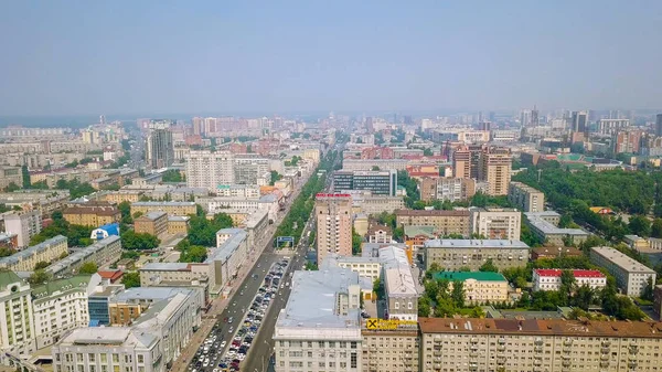 Russia Novosibirsk July 2018 City Panorama Dron — Stock Photo, Image