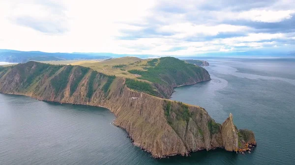 Mys Khoboy Cape Khoboy Rusia Lago Baikal Isla Olkhon Punto —  Fotos de Stock