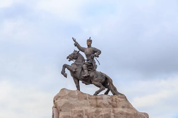 Mongolii Ułan Bator Sierpień 2018 Pomnik Sukhbaatar Pomnik Został Otwarty — Zdjęcie stockowe
