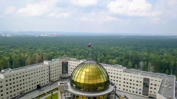 Nuevo Edificio Principal Universidad Estatal Novosibirsk Novosibirsk Rusia Akademgorodok Dron — Foto de Stock