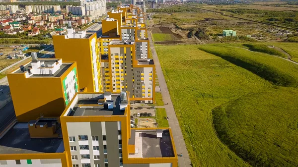 Nouveaux Bâtiments Dans Nouveau Quartier Ville Ekaterinbourg Construction Maisons Parcs — Photo