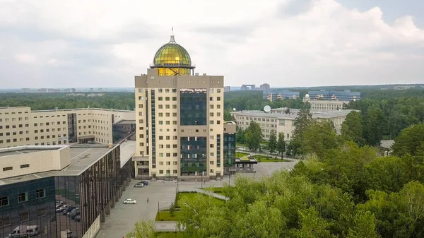 Nuevo Edificio Principal Universidad Estatal Novosibirsk Novosibirsk Rusia Akademgorodok Dron — Foto de Stock