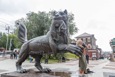 Rusya, Irkutsk - 25 Temmuz 2018: Heykel 