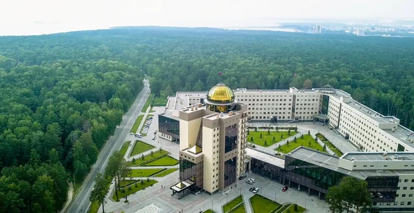 Nuevo Edificio Principal Universidad Estatal Novosibirsk Novosibirsk Rusia Akademgorodok Dron —  Fotos de Stock