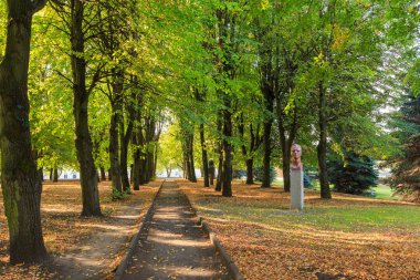 Rusya, Kaliningrad - 20 Eylül 2018: Park Heykel Kant ada üzerinde. Heykel 