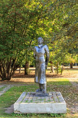 Rusya, Kaliningrad - 20 Eylül 2018: Park Heykel Kant ada üzerinde. Heykel 