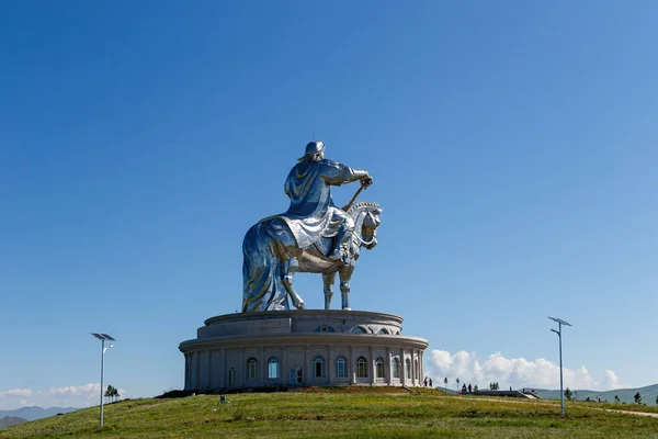 Equestrian Statue Genghis Khan Sunny Weather Mongolia Ulaanbaatar — Stock Photo, Image