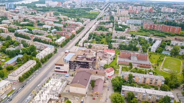 Vue Centre Commercial Après Incendie Kemerovo Russie Dron — Photo