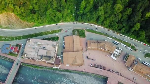 Vista Desde Aire Rosa Khutor Krasnaya Polyana Sochi Rusia Vídeo — Vídeo de stock