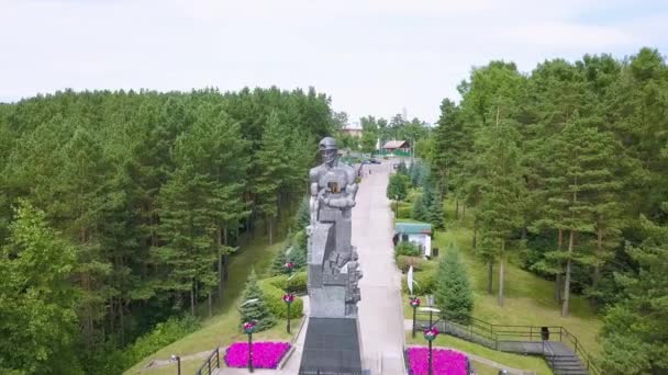 Russia Kemerovo July 21Th 2018 Monumen Kenangan Bagi Penambang Kuzbass — Stok Video