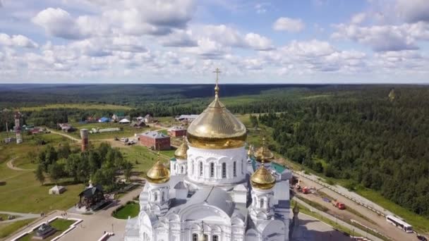 Belogorsky Nicholas Monasterio Ortodoxo Misionero Rusia Territorio Perm Montaña Blanca — Vídeos de Stock