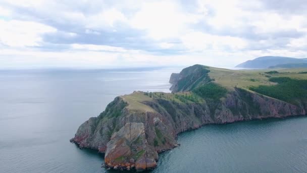 Mys Khoboy Cape Khoboy Rusia Lago Baikal Isla Olkhon Punto — Vídeo de stock
