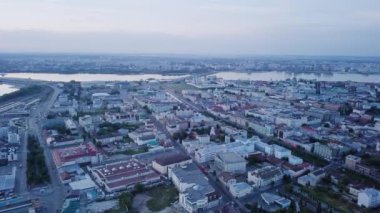 Panoramik bir kazan. Gün batımı, Rusya. Video. UltraHD (4k)