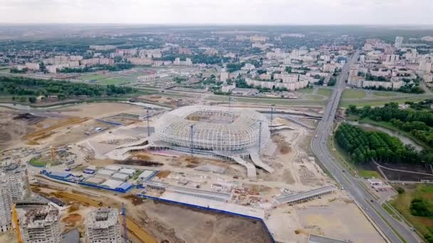 ロシア 2018 Fifa のワールド カップのロシア サランスク 2017 サランスク スタジアムの建設の都市の眺め ビデオ — ストック動画