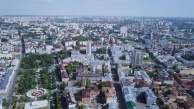 Kazan, Rusya'nın panoramik görünümü. Video. UltraHD (4k)
