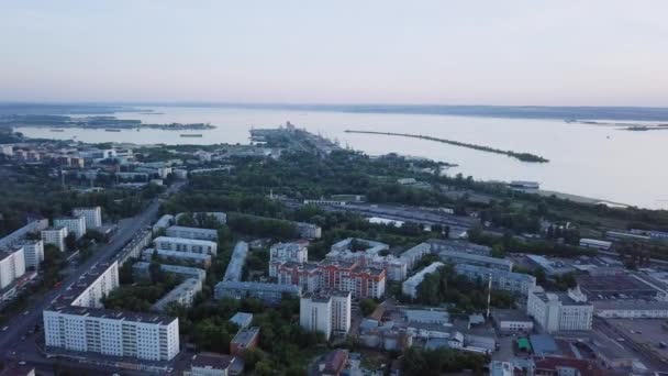 Panoramisch Zicht Van Kazan Zonsondergang Rusland Video Ultrahd — Stockvideo