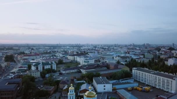 Vista Panorâmica Kazan Sunset Rússia Vídeo Ultrahd — Vídeo de Stock