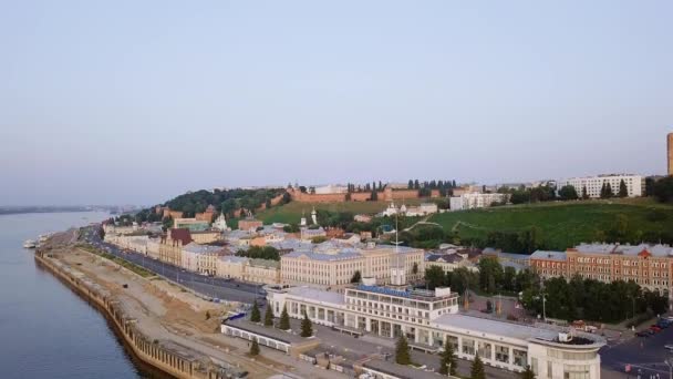 Rusia Nizhny Novgorod Agosto 2017 Terminal Fluvial Nizhny Novgorod Atardecer — Vídeos de Stock