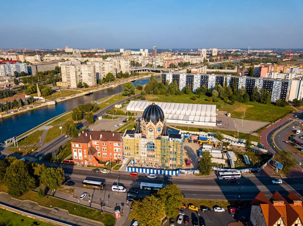 Rusia Kaliningrado Vista Aérea Proceso Construcción Sinagoga —  Fotos de Stock