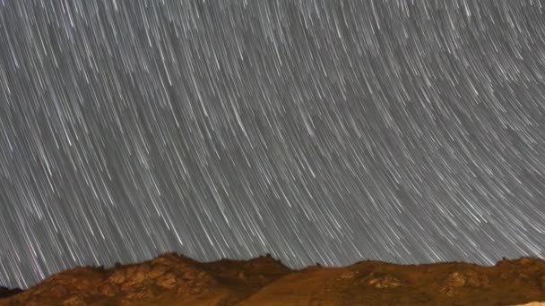 Sporen Van Sterren Vorm Van Vluchtig Sporen Milky Way Bergen — Stockvideo