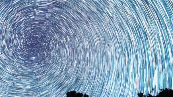 Tracks Stars Form Spiral Lines Time Lapse Video Ultrahd — Stock Video
