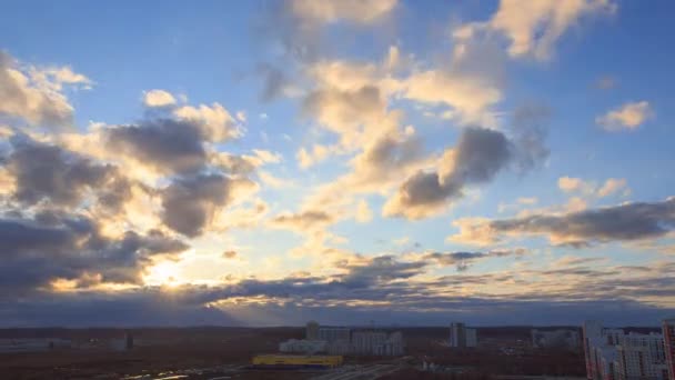 Ekaterinburg Ryssland Solnedgång Tid Förflutit Video Ultrahd — Stockvideo