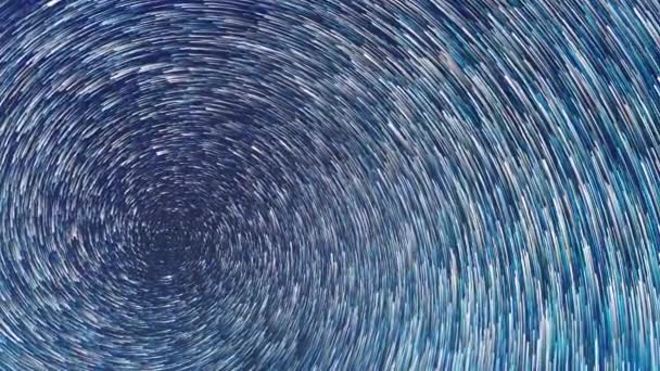 Tracce Stelle Sotto Forma Linee Dissolvenza Spirale Time Lapse Video — Video Stock