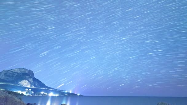 Traces Étoiles Sous Forme Lignes Cap Sarich Doré Point Méridional — Video