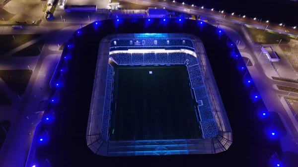 俄罗斯 加里宁格勒 2018年9月20日 空中夜景体育场加里宁格勒 足球场加里宁格勒 建于2018年的比赛2018年国际足联世界杯 从无人机 — 图库照片
